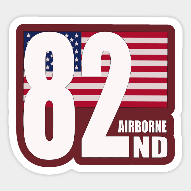 82nd Airborne Paratrooper US Flag Sticker by outrigger